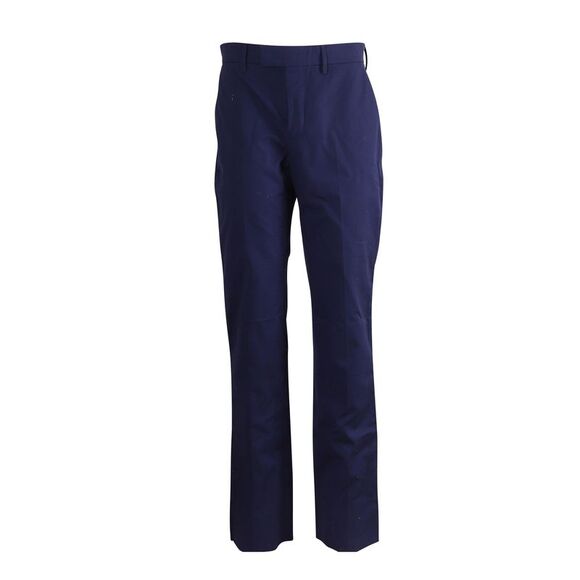 Balenciaga Straight-Cut Trousers in Navy Blue Cotton - Picture 1 of 6